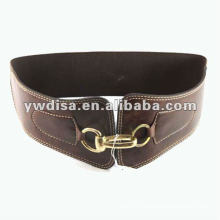 Coffee PU With Elastic Belt For Women